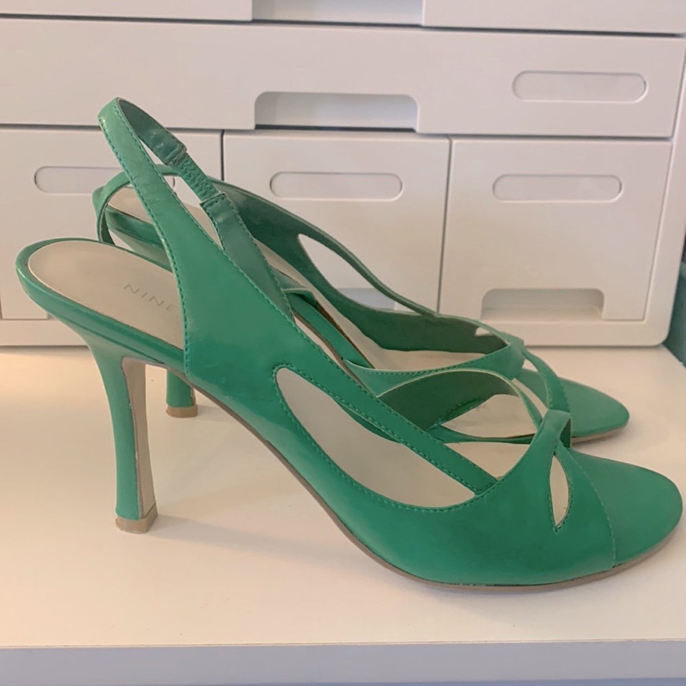 Nine West Argent Open-Toe Slingbacks